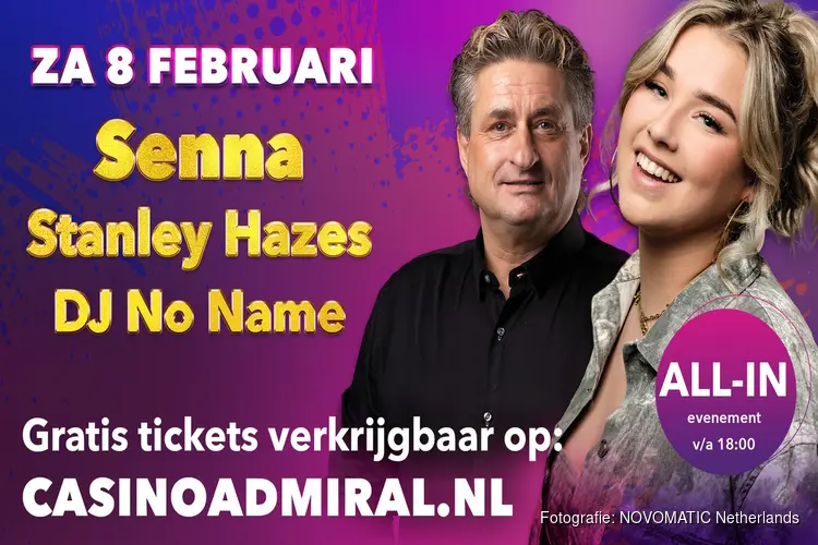 Casino ADMIRAL Presenteert: All-In Event met Senna, Stanley Hazes en DJ No Name!